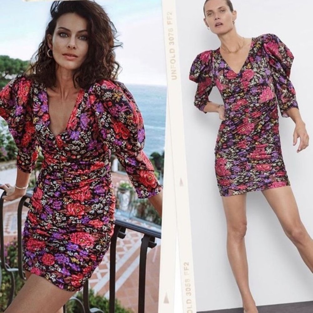 ZARA BLOGGERS FAVORITE FLORAL PRINT DRESS -NWT